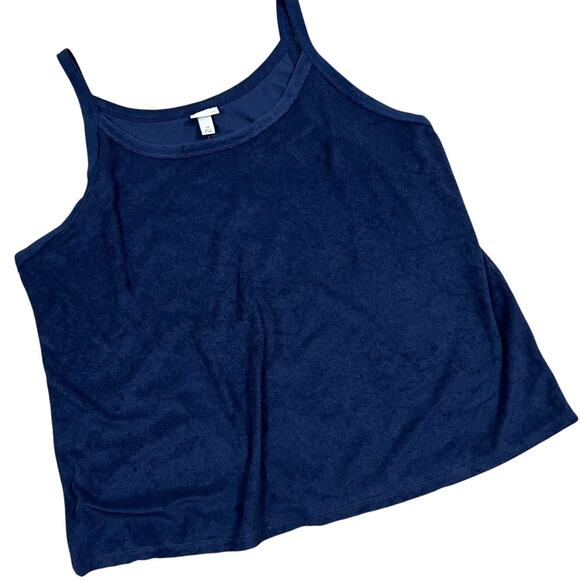 Ava & Viv Women's Plus Size Dark Blue Loop Terry Tank Top - Size X - NWT - Picture 1 of 6